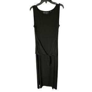 Colleen Lopez Women's Size Large Black Jersey Knot Maxi Dress Stretch